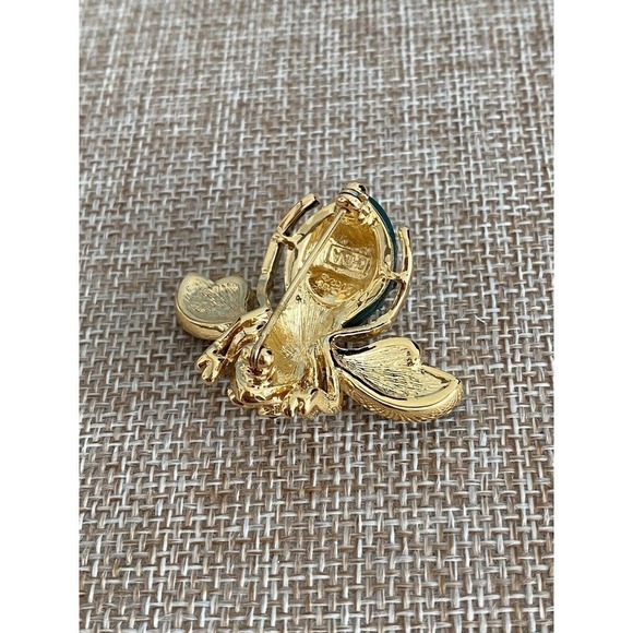 Joan Rivers Large GREEN COSMIC BEE PIN Bug Brooch Crystal Rhinestones - Picture 3 of 12